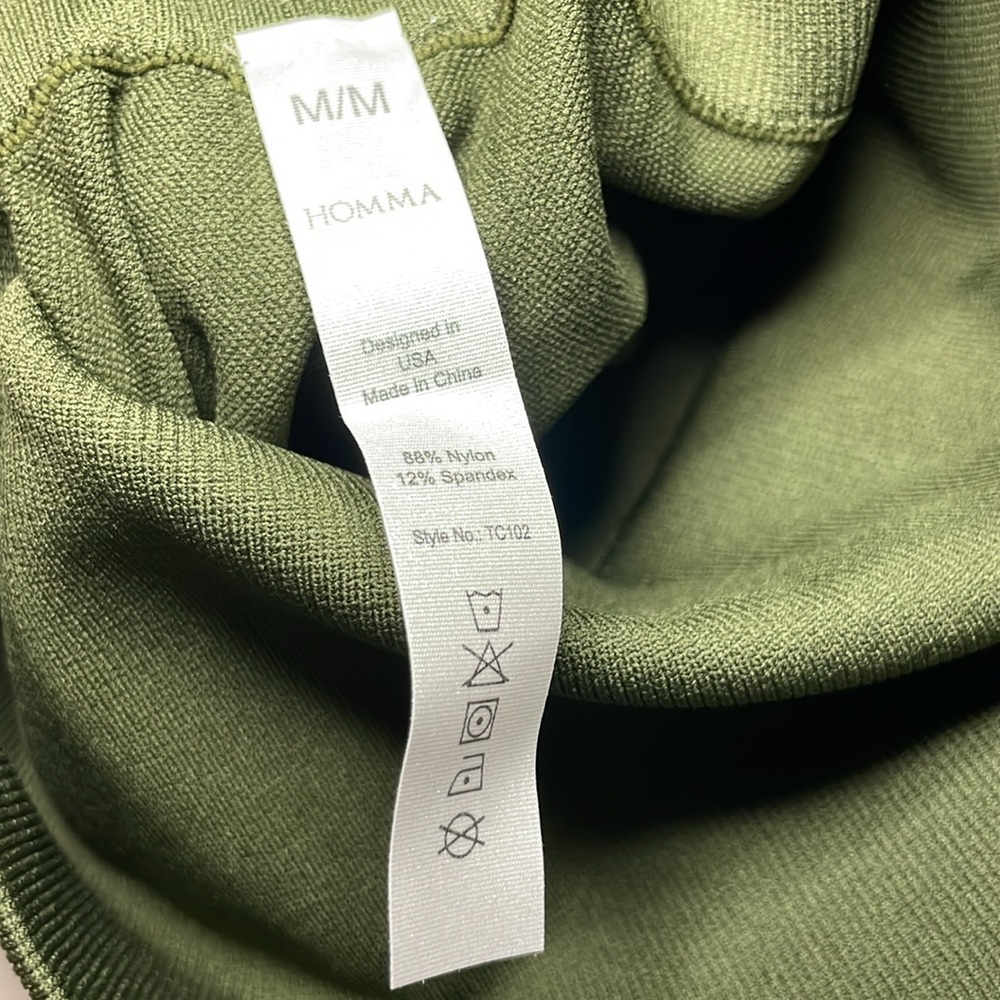 Homma Olive Green High-Waisted Leggings - Picture 10 of 10